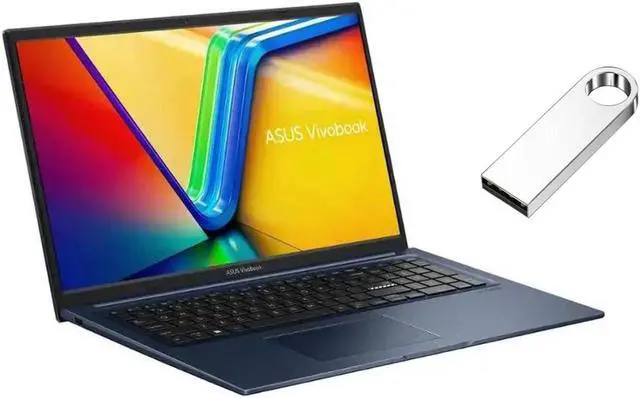 Main image of ASUS Vivobook 17" FHD Laptop | Intel Core i3-1215U(Beat AMD Ryzen 5 7520U) | Intel UHD Graphics|Camera| Blue | 8GB RAM | 1024GB SSD | Windows 11 Home | Bundle with 64GB USB Flash Drive