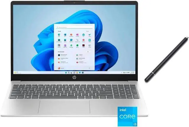 Main image of HP 15.6" HD Touch Screen Laptop | Intel Core i3-1215U (Beat Intel Core i5-1155G7) | Intel UHD Graphics | Silver | 16GB RAM | 256GB SSD | Windows 11 S | Bundle with Stylus Pen