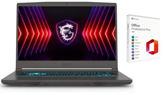 Main image of MSI Thin 15.6 inch FHD 144Hz Gaming Laptop | Intel Core i5-13420H(Beat i7-12650H)| NVIDIA GeForce RTX 4060 | Backlit |Grey | 32GB RAM | 2TB SSD |Windows 11 Pro |Bundle with Microsoft Office 2021
