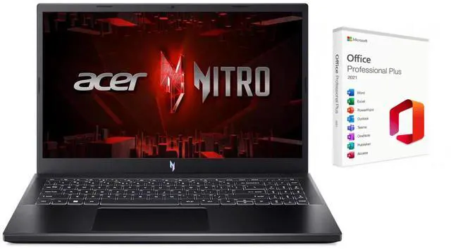 Main image of Acer Nitro V 15.6" FHD 144Hz Gaming Laptop | Intel Core i5 13420H 2.1GHz | NVIDIA GeForce RTX 4050 | Backlit |Copilot | 32GB RAM DDR5 | 1024GB SSD |Windows 11 Pro |Bundle with Microsoft Office 2021