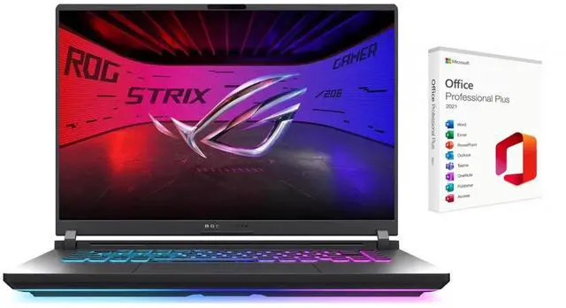 Main image of ASUS ROG Strix 16 FHD+ 16:10 165Hz Gaming Laptop |intel i7-14650HX| NVIDIA GeForce RTX 5060 |RGB Backlit|Black| 32GB RAM DDR5 | 2TB SSD |Windows 11 Pro |Bundle with Microsoft Office 2021