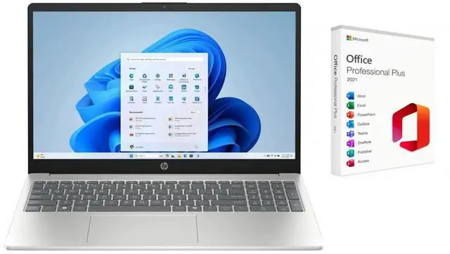 Main image of HP 15.6 inch Windows Touch Laptop |Intel Core i5-1334U| Intel Iris Xe Graphics |Webcam |Bluetooth|Silver| 32GB RAM | 1024GB SSD |Windows 11 Pro |Bundle with Microsoft Office 2021
