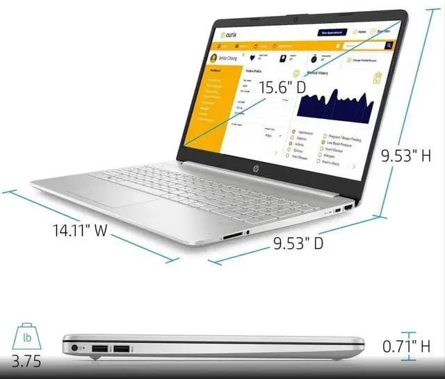 Alt view image 5 of 6 - HP 15.6" FHD Touch IPS Laptop|Intel Core i3-1115G4| Intel UHD Graphics | Camera |Wifi|Silver| 8GB RAM | 256GB SSD |Windows 10 S |Bundle with Stylus Pen