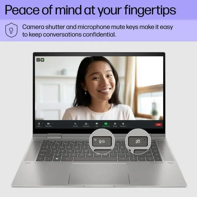 Alt view image 3 of 3 - Hp Envy 2-in-1 Convertible 15.6Touch Screen Laptop | AMD Ryzen 5 7530U | AMD Radeon Graphics | 12GB RAM | 256GB SSD | Backlit Keyboard | Windows 11 Home |Silver