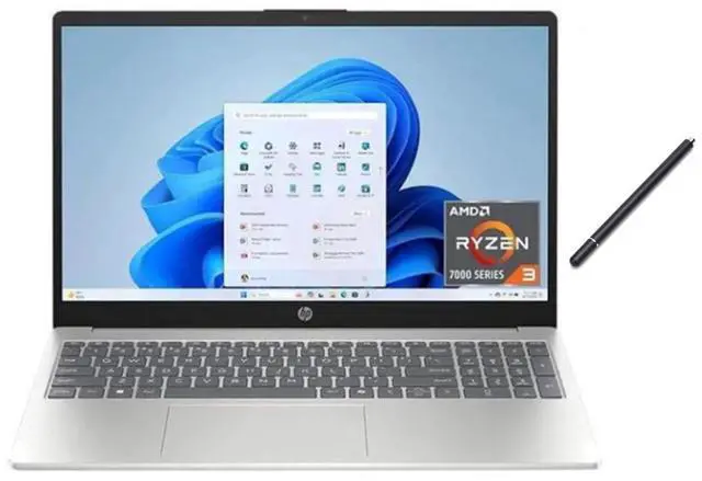 Main image of HP 15.6 inch Laptop HD Touchscreen Display| AMD Ryzen 3 7320U(Beat Intel Core i5-1155G7)| AMD Radeon Graphics | Webcam|  8GB RAM DDR5 | 2TB SSD  | Windows 11 Home | Bundle with Stylus Pen