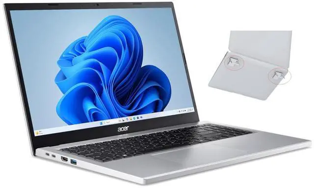 Main image of Acer Aspire 15 Slim Laptop 15.6" FHD (1920 x 1080) Display | Intel Core 3 N355 Processor | Intel Graphics| Copilot | 8GB RAM DDR5 | 128GB UFS+1024GB SSD | Windows 11 S | Bundle with Laptop Stand