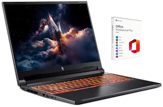 Main image of Acer Nitro V 16 (1920 x 1200) WUXGA 180Hz Gaming Laptop | AMD Ryzen 7 260 | NVIDIA RTX 5050 | Webcam| Backlit | 32GB RAM DDR5 | 2TB SSD  | Windows 11 Pro | Bundle with Office 2021