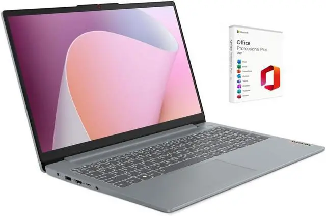 Main image of Lenovo IdeaPad Slim 3i 15.6" FHD Touch Laptop|AMD Ryzen 5 7520U(Beat i7-1255U)|AMD Radeon 610M|Grey|Backlit| 8GB RAM DDR5 | 2TB SSD | Windows 11 Pro | Bundle with Office 2021