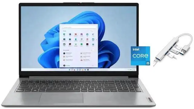 Main image of Lenovo IdeaPad Slim 3i 15.6" FHD Laptop|Intel Core i5-1335U| Intel Iris Xe Graphics |Arctic Grey| 16GB RAM DDR5 | 256GB SSD |Windows 11 Home |Bundle with USB 3.0 Hub