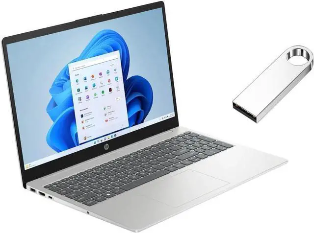 Main image of HP 15.6 " FHD Display Laptop | Intel Core i5-1235U(Beat AMD Ryzen 5 7520U) | Intel Iris Xe Graphics |Camera|Silver| WIFI | 8GB RAM | 256GB SSD | Windows 11 Home | Bundle with 64GB USB Flash Drive