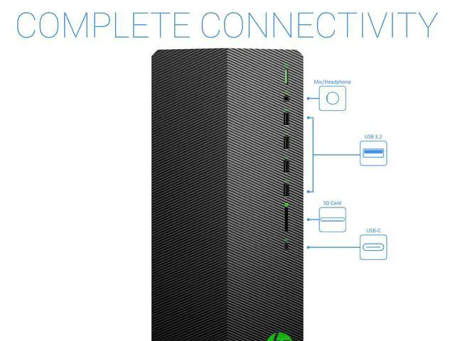 Alt view image 4 of 5 - HP Pavilion Gaming Desktop/Intel® Core i5-10400F Processor/8GB RAM/ 256GBSSD /NVIDIA® GeForce RTX 3060 graphics card with 12 GB GDDR6 dedicated memory/Bundle with Mouse Pad