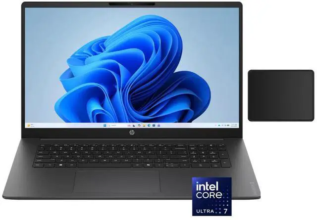 Main image of HP OmniBook 3 17.3" Full HD Laptop |Intel Core Ultra 7 255U|Intel Graphics|Backlit|Black| 32GB RAM DDR5 | 2TB SSD |Windows 11 Home |Bundle with Mouse Pad