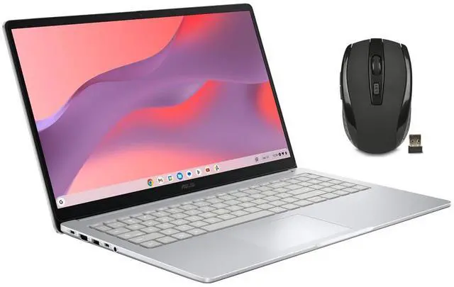 Main image of ASUS Chromebook 15.6" FHD Anti-Glare Display Laptop |Intel Processor N50|Integrated Graphics |Webcam|Pure Grey| 8GB RAM | 128GB SSD |Chrome OS |Bundle with Wireless Mouse