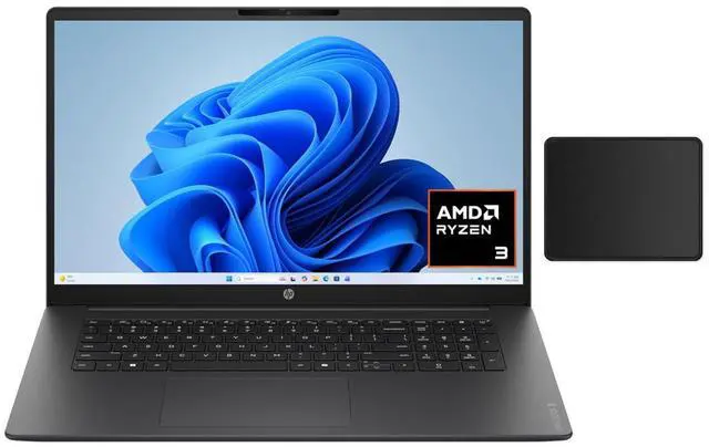 Main image of HP OmniBook 17.3 inch FHD Display Laptop |AMD Ryzen 3 30|AMD Radeon 610M Graphics |Copilot|Silver| 8GB RAM DDR5 | 512GB SSD |Windows 11 Home |Bundle with Mouse Pad