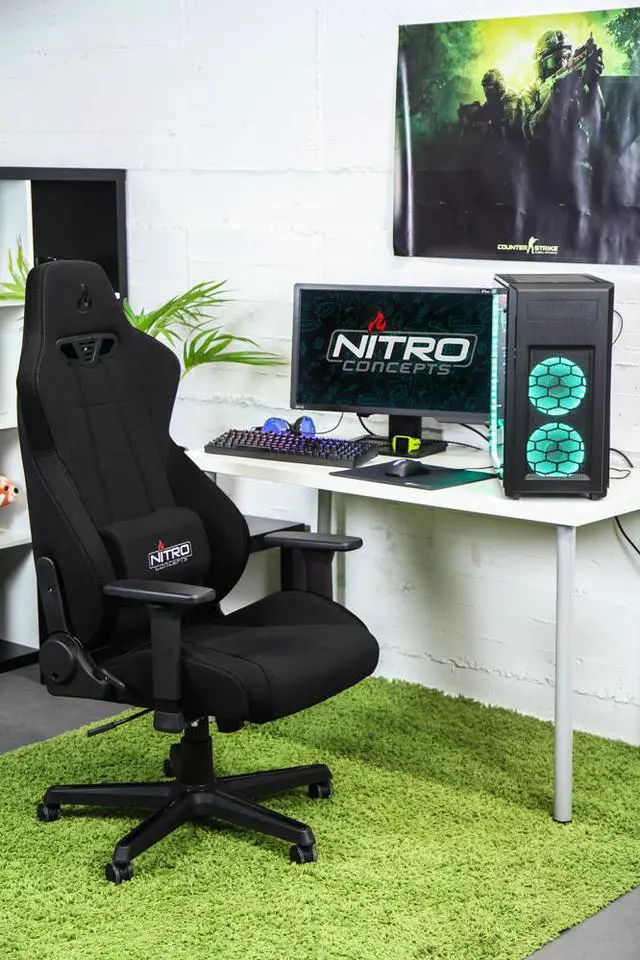 Alt view image 3 of 14 - Nitro Concepts S300 Stealth Black Ergonomic Office Gaming Chair - NC-S300-B