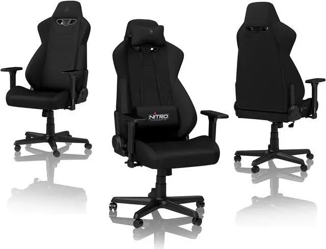 Alt view image 2 of 14 - Nitro Concepts S300 Stealth Black Ergonomic Office Gaming Chair - NC-S300-B