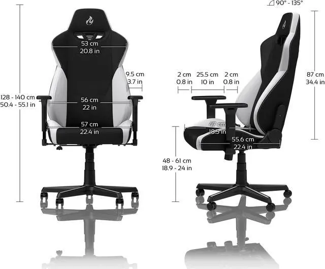 Alt view image 4 of 7 - Nitro Concepts S300 Radiant White Ergonomic Office Gaming Chair