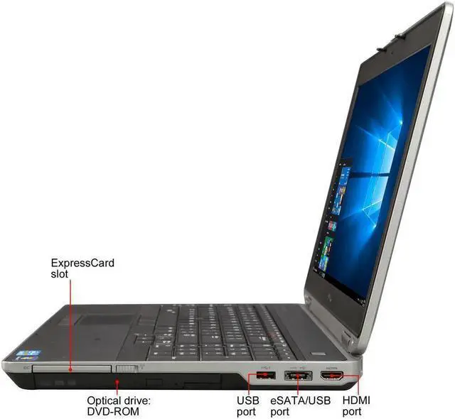 Alt view image 3 of 6 - Dell Latitude E6530 15.6" LED Laptop Intel Core i7 Mobile CPU 8GB DDR3 RAM 500 GB HD DVD-RW WiFi Bluetooth Microsoft Windows 10 Professional 64-Bit