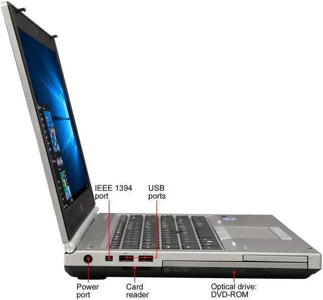 Alt view image 5 of 7 - HP Elitebook 8470p 14" HD LED Notebook Laptop 3rd Gen. Intel Core i5-3320m 2.60GHz 16GB DDR3 RAM 1TB SSD Webcam 1366 x 768 WiFi Bluetooth Microsoft Windows 10 Professional 64-Bit