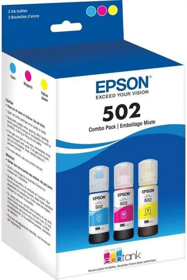 Alt view image 2 of 20 - Epson T502 Multi-Color Ink Cartridges C/M/Y 3-Pack