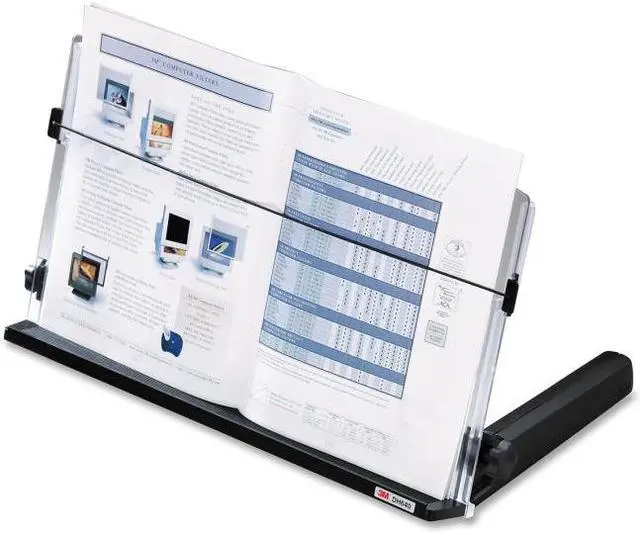 Alt view image 6 of 20 - 3M In-Line Freestanding Copyholder Plastic 300 Sheet Capacity Black/Clear DH640