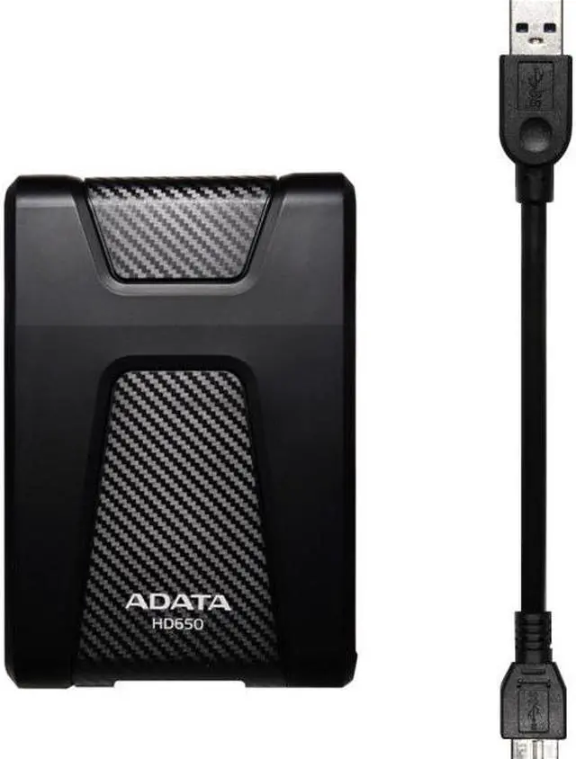 Alt view image 3 of 8 - ADATA 2TB HD650 Portable Hard Drive USB 3.1 Model AHD650-2TU31-CBK Black