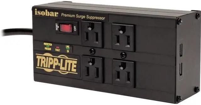 Alt view image 6 of 19 - TRIPP LITE 8.0 Feet 4 Outlets with 2 USB 3330 Joules Surge Protector (IBAR4ULTRAUSBB)