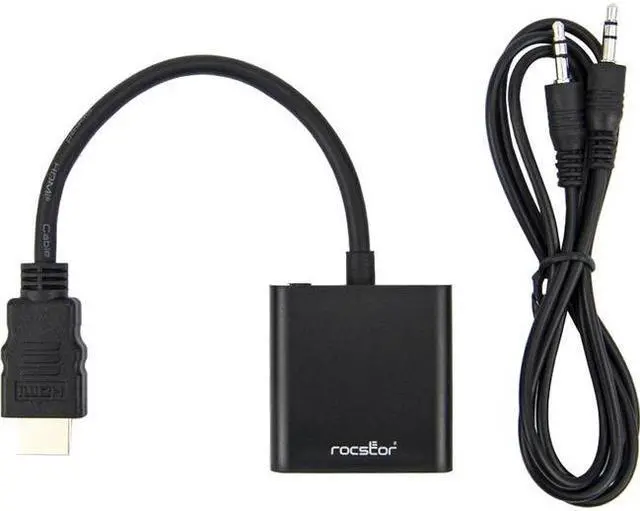 Alt view image 3 of 7 - Rocstor Premium Hdmi To Vga + 3.5Mm Audio Adapter