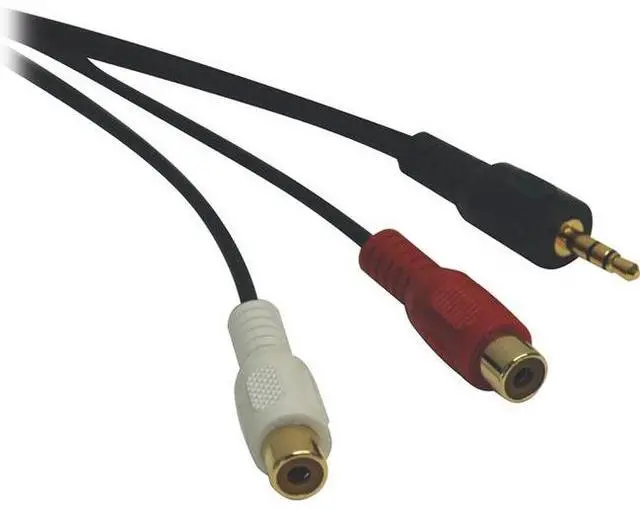 Alt view image 3 of 9 - Tripp Lite 3.5 mm Mini Stereo to 2 RCA Audio Y Splitter Adapter Cable (M/F), 6 in. (P315-06N)