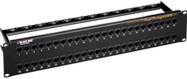 Main image of Black Box CAT6 Feed-Through Patch Panel - Unshielded, 48-Port (jpm820a)