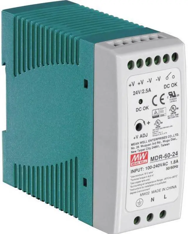 Main image of TRENDnet TI-M6024 DIN Rail 24V 60W Power Supply for TI-G50, TI-G62, TI-G80, TI-F11SFP