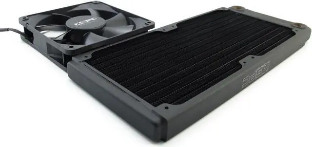Alt view image 2 of 14 - XSPC TX240 Ultra Thin Radiator, 120mm x 2, Dual Fan, Black