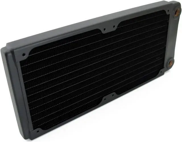 Alt view image 3 of 14 - XSPC TX240 Ultra Thin Radiator, 120mm x 2, Dual Fan, Black