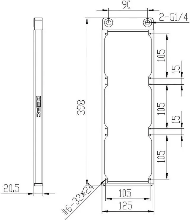 Alt view image 6 of 15 - XSPC TX360 Ultra Thin Radiator, 120mm x 3, Triple Fan, Black
