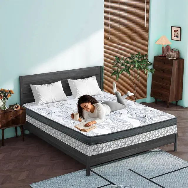 Alt view image 4 of 7 - ViscoLogic Hamilton [Made in Canada] 5-Zone Pocket Coil Euro Pillow Top Queen Mattress (Queen Size)
