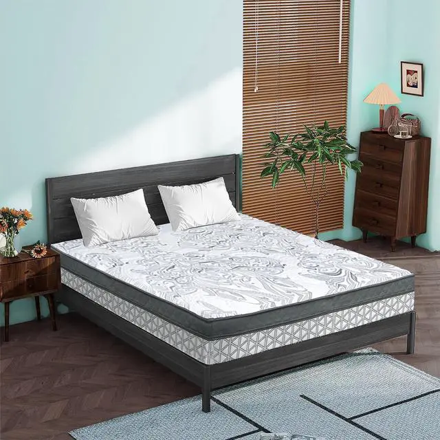 Alt view image 2 of 7 - ViscoLogic Hamilton [Made in Canada] 5-Zone Pocket Coil Euro Pillow Top Queen Mattress (Queen Size)