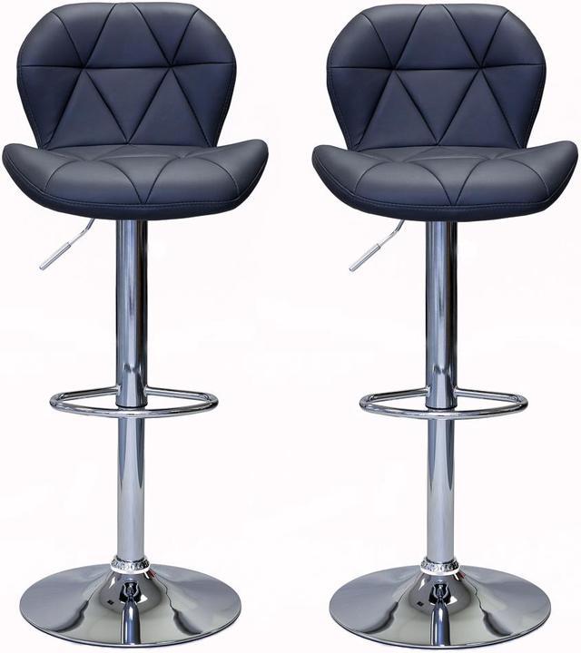 ViscoLogic DREAM Leatherette Star Quilted Adjustable Height Swivel Bar Stools 