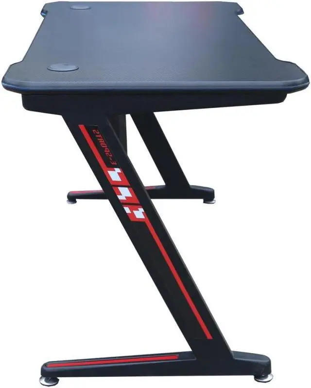 Alt view image 4 of 5 - JR100-ZViscoLogic Gaming Desk Computer Table Z- Shape Sports Racing Table with LED Lights