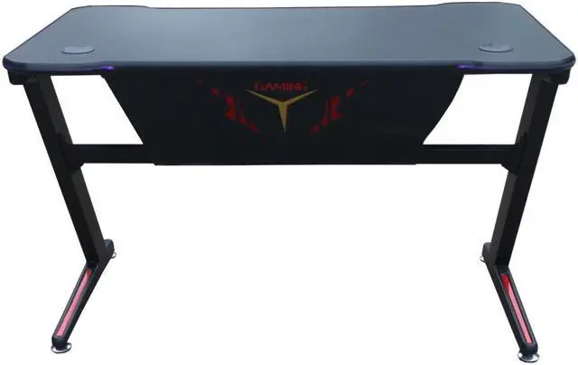 Alt view image 2 of 5 - JR100-ZViscoLogic Gaming Desk Computer Table Z- Shape Sports Racing Table with LED Lights