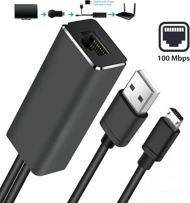Main image of Micro USB to 100Mb Ethernet 10/100 RJ45 Network LAN Adapter For Nintendo Switch