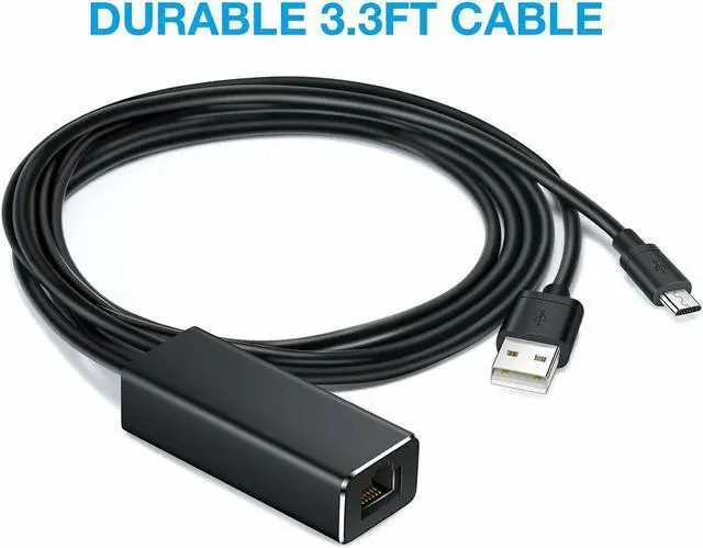 Alt view image 7 of 7 - Micro USB to 100Mb Ethernet 10/100 RJ45 Network LAN Adapter For Nintendo Switch