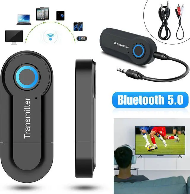 Main image of Wireless Bluetooth 5.0 Transmitter A2DP Audio RCA to 3.5mm AUX + USB Adapter HUB