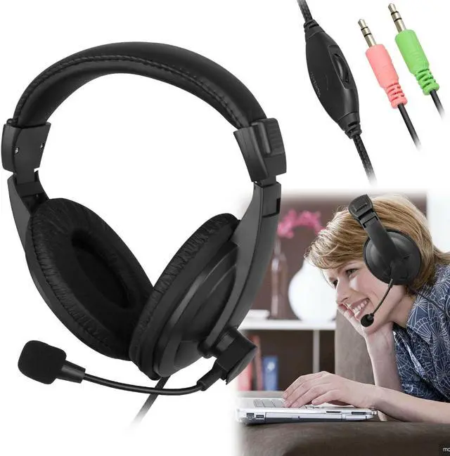 Main image of Wired Handsfree Earphone Headphones Headset With Mic For PC Computer Notebook