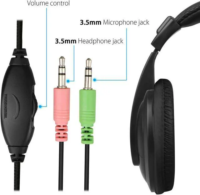 Alt view image 5 of 7 - Wired Handsfree Earphone Headphones Headset With Mic For PC Computer Notebook