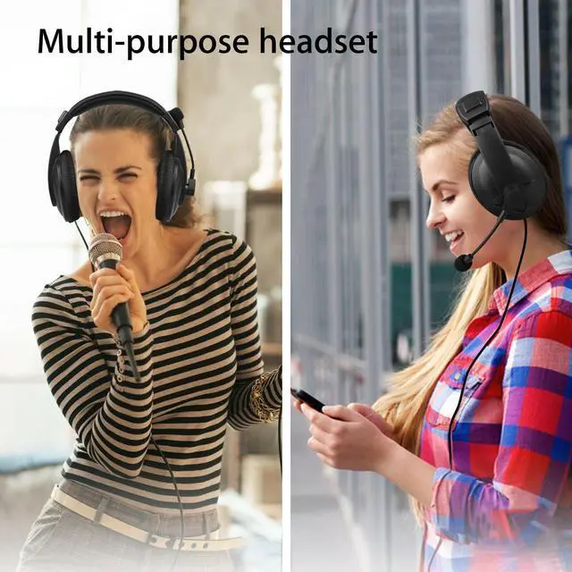 Alt view image 6 of 7 - Wired Handsfree Earphone Headphones Headset With Mic For PC Computer Notebook