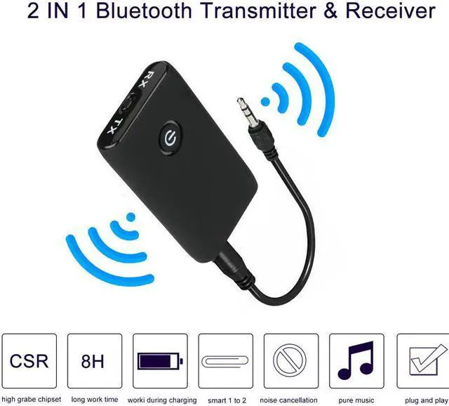 Main image of Bluetooth 5.0 Transmitter Receiver 2 IN 1 Wireless Audio 3.5mm Jack Aux Adapter