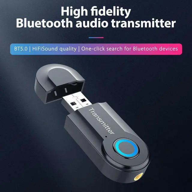 Alt view image 3 of 7 - Wireless Bluetooth 5.0 Transmitter A2DP Audio RCA to 3.5mm AUX + USB Adapter HUB