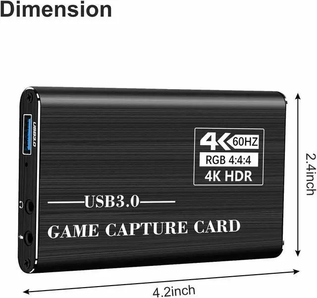 Alt view image 7 of 7 - 4K 1080p HD HDMI to USB 3.0 Video Capture Card Game Live Stream for PS4 Xbox one