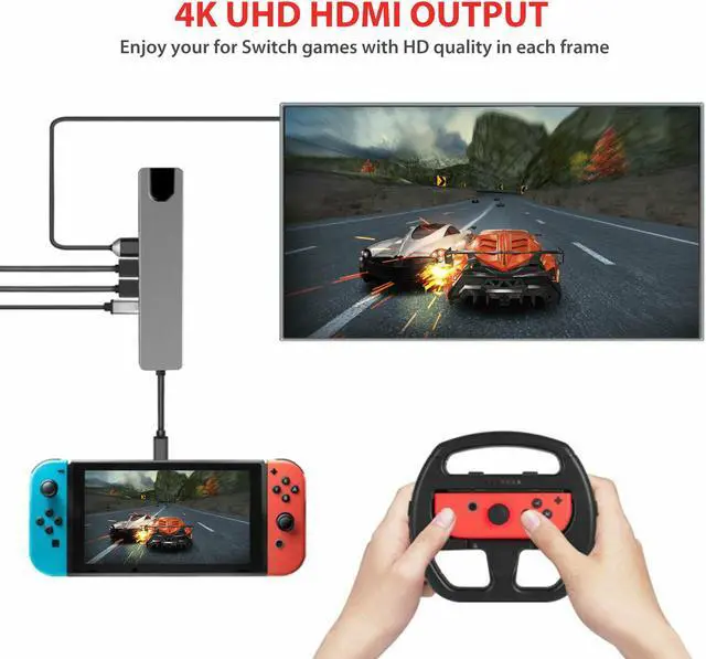 Alt view image 4 of 7 - USB Type C Hub Adapter Dock with 4K HDMI PD RJ45 Ethernet Lan Charge for MacBook