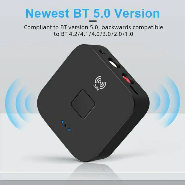 Alt view image 7 of 7 - Bluetooth 5.0 Receiver Wireless 3.5mm Jack AUX NFC to 2 RCA Audio Stereo Adapter
